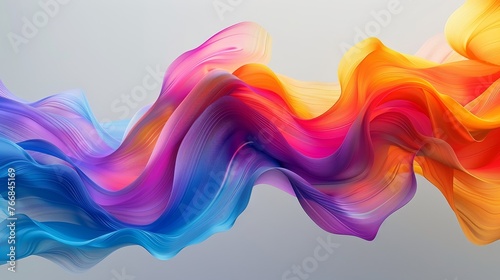 a dynamic flow of silk-like fabric in vibrant colors, this abstract background imparts energy and movement, perfect for lively design themes. photo