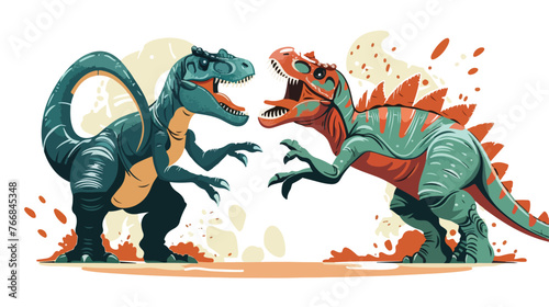 Ultimate fight between dinosaurs. Horrific claws. Fla