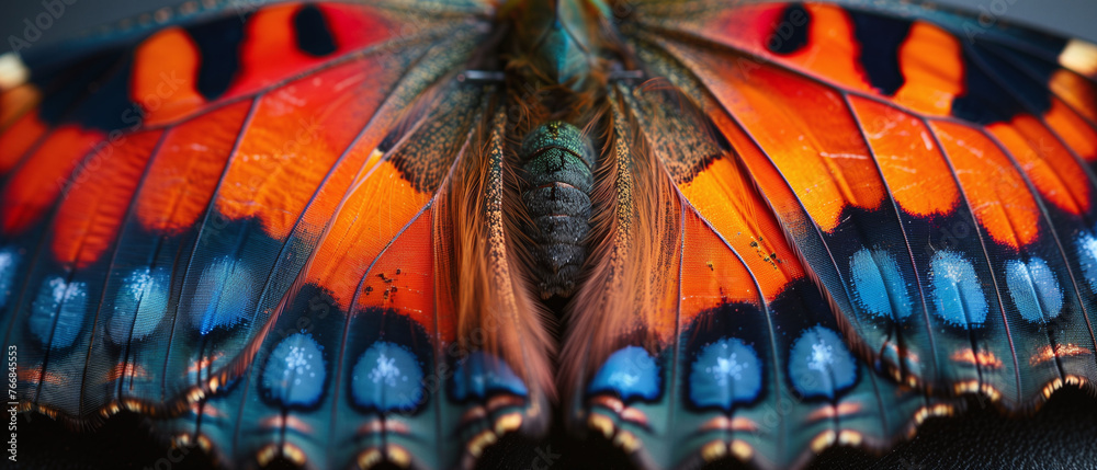 Naklejka premium Vibrant Butterfly Wings Close-Up