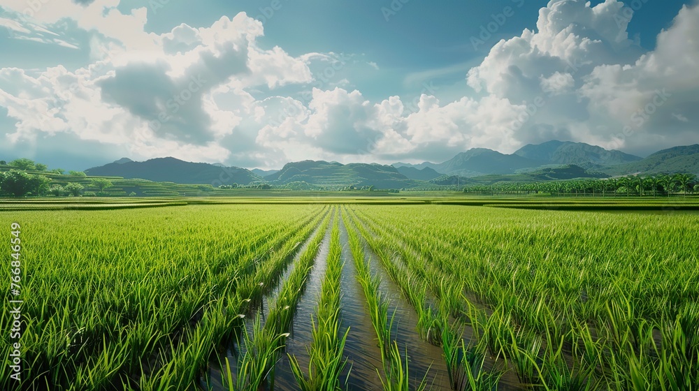 Rice field landscape beautiful countryside photo Rice field landscape beautiful countryside photo
