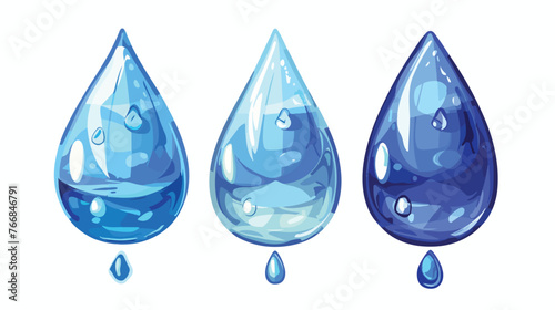 Vector Water Drops Icon Flat vector isolated on white