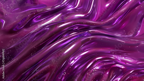 Abstract silicone background made of sparkling purple surface in folds and waves