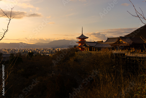 夕日の清水寺