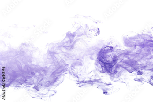 purple smoke isolated on white or transparent