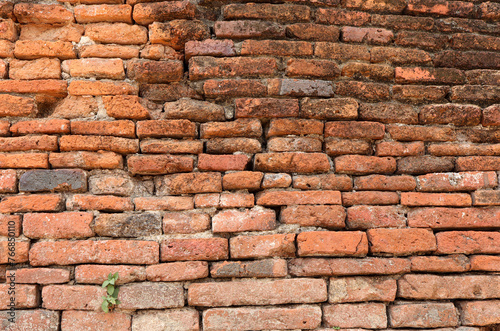 Old red brick wall. background of empty brick wall texture for background. detail for text creative, backdrop and Design.