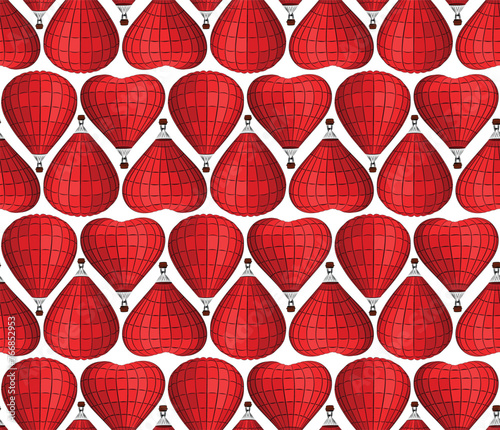 The seamless background with hot air balloons.