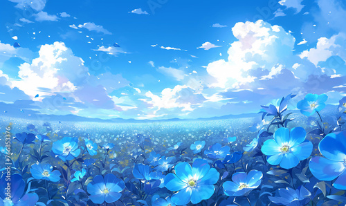 background with flowers-generative aI