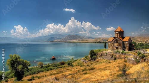 Lake Sevan is a body of water located in Armenia. photo