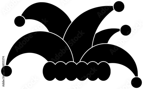 jester illustration clown silhouette joy logo humor icon comic outline fool party hat happy festival joke fun crown day shape joker costume comedy for vector graphic background