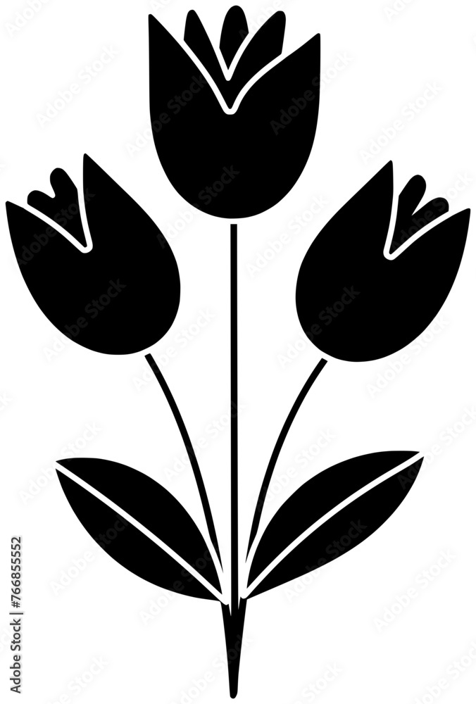 tulip illustration flower silhouette dutch logo netherlands icon nature ...