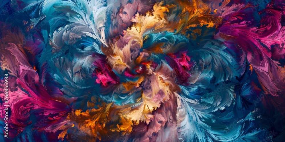 Swirling Kaleidoscope of Colors: Chaos and Harmony in a Mesmerizing Dance