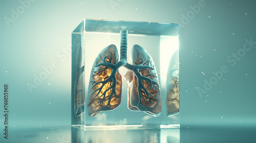 3d rendered illustration of a human lungs. #766855960
