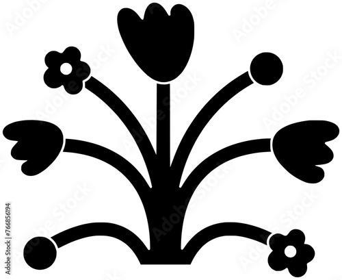 tulip illustration flower silhouette dutch logo netherlands icon nature outline holland koningsdag easter spring blossom plant garden floral colorful shape spring petal national for vector graphic
