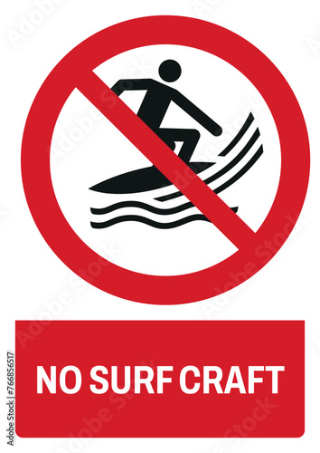 iso prohibition safety signs v2 no surf craft size a4/a3/a2/a1