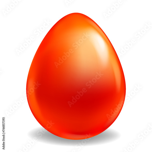 Easter egg red colorful  realistic 3D