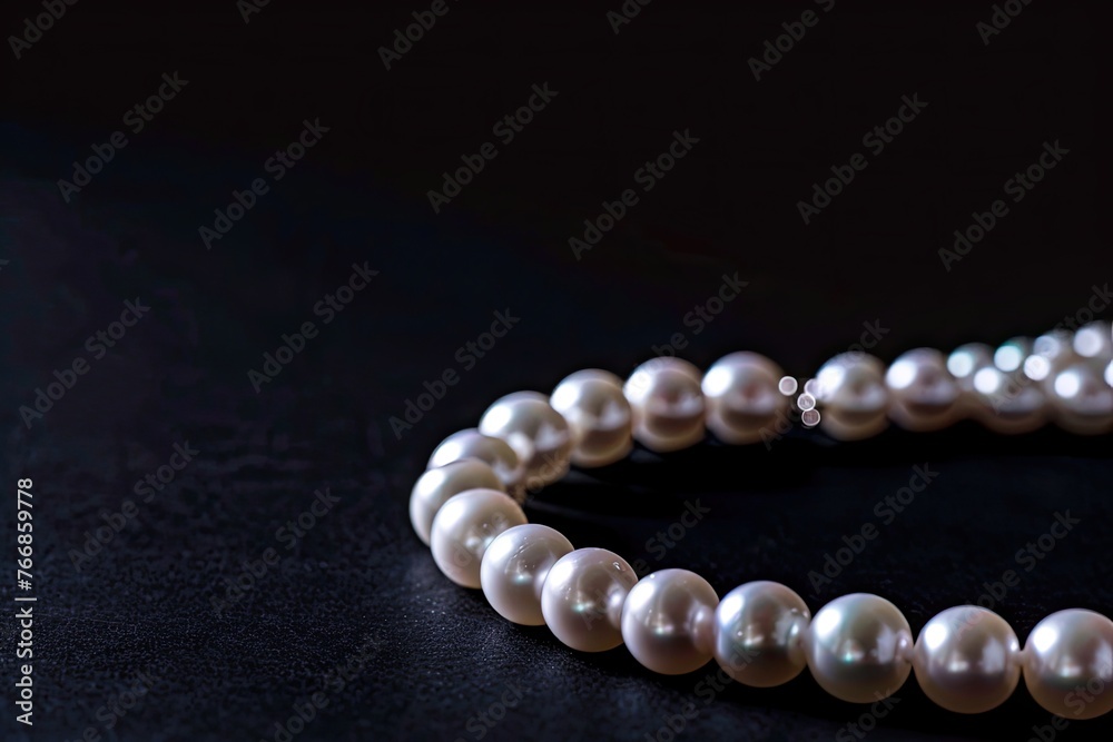 Isolated pearl necklace on black background Isolated pearl necklace on black background