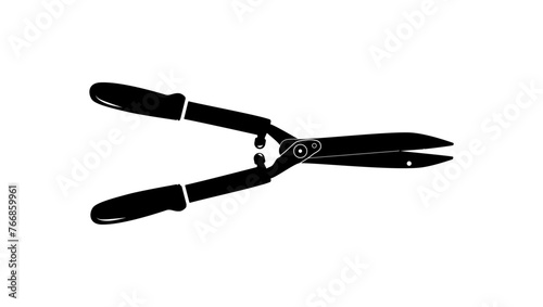 power-lever softgrip hedge clipper , black isolated silhouette