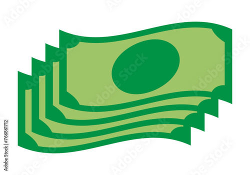 Billetes en efectivo sobre fondo blanco.