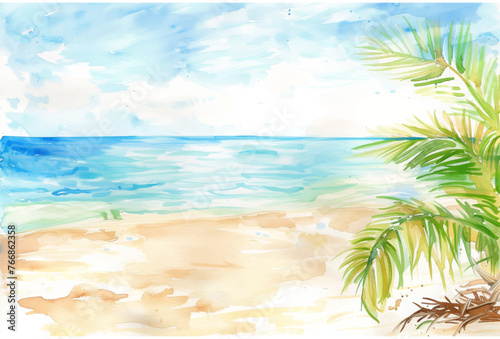beach watercolor good quality and good design © slowbuzzstudio