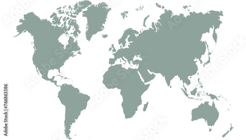 World map. Modern color vector map. Silhouette map. 