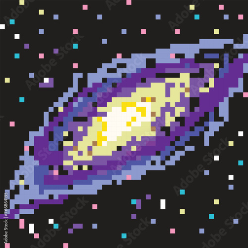 Pixelated galaxy illustration