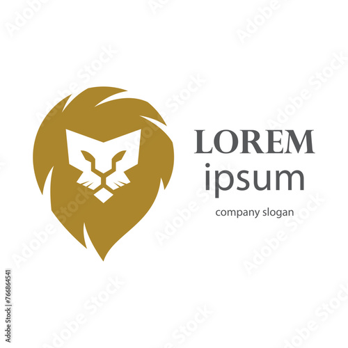 Elegant and dignified lion head logo design