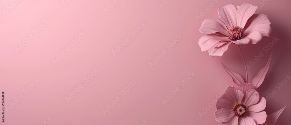 Two Pink Flowers on a Pink Background - Perfect for Cards and Brochures! Two Pink Flowers on a Pink Background - Perfect for Cards and Brochures!