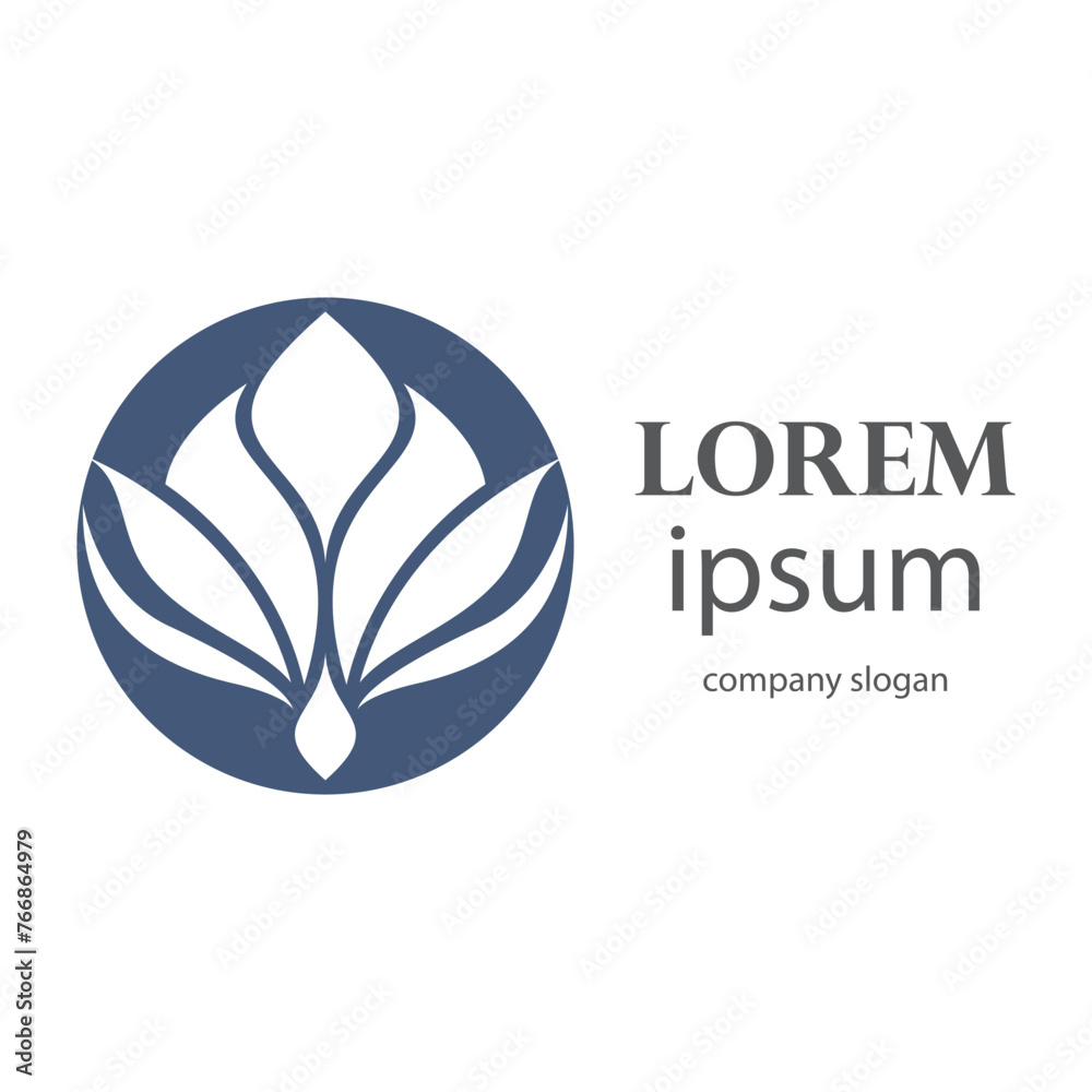 Fototapeta premium Elegant and beautiful blooming flower logo illustration