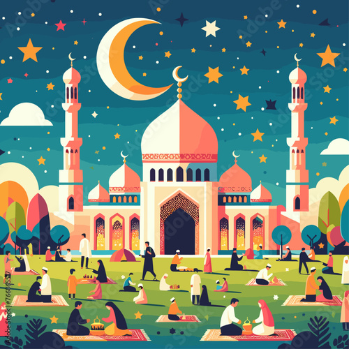 Flat Ramadan Background