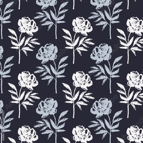 Abstract pattern with roses. Print for greeting card, wrapping paper, textile, wallpaper and invitation background.