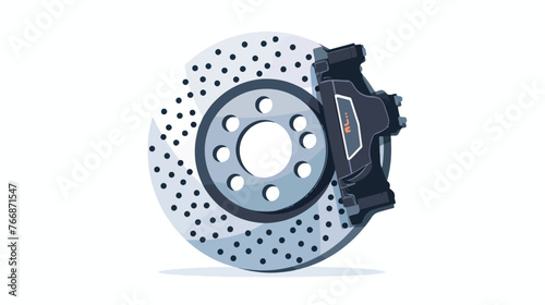 Car brakes disk with caliper.Icon repairauto servicev