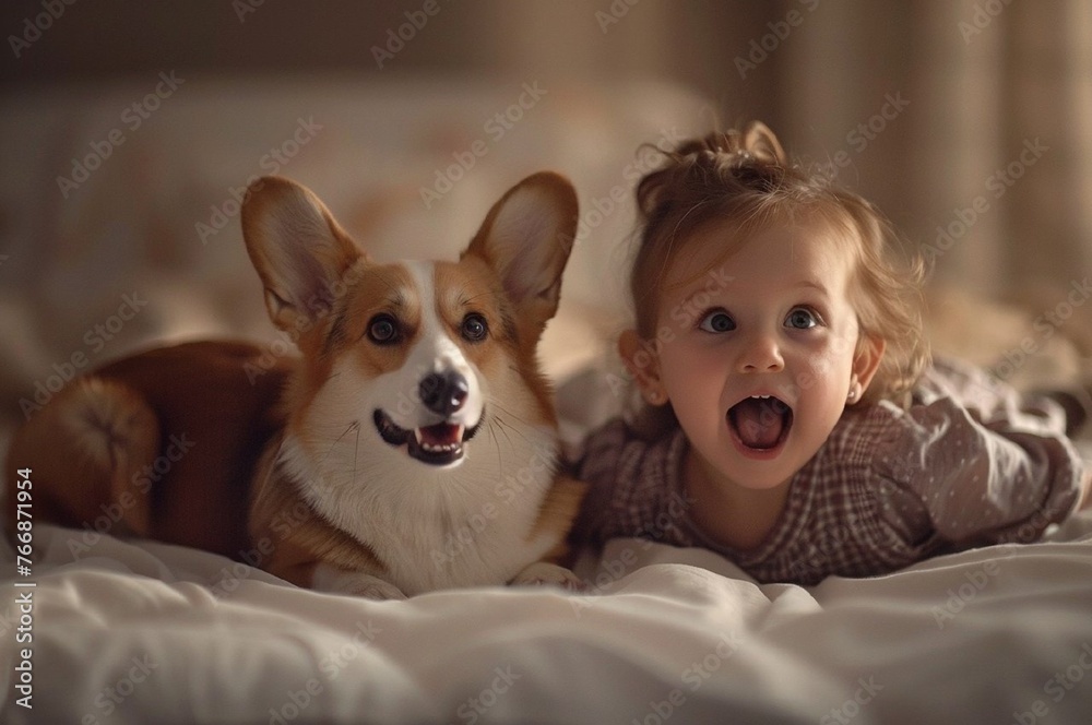 Stunning full body high resolution photos of this little beauty getting crazy at home with her beloved Corgi. Children Stunning full body high resolution photos of this little beauty getting crazy at home with her beloved Corgi. Children