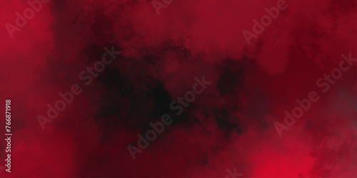 Maroon Fog or smoke color isolated background for effect, text or copy space. Red and black mix as a background of clouds and fog. Black and red wallpaper, decoration or design.