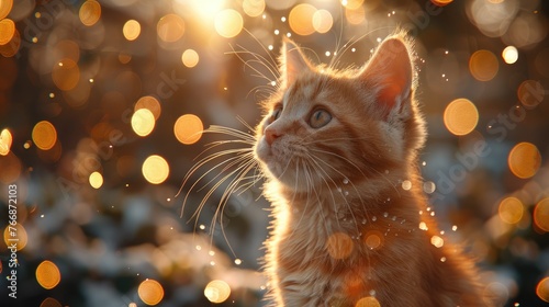 Orange Tabby Cat in Golden Light