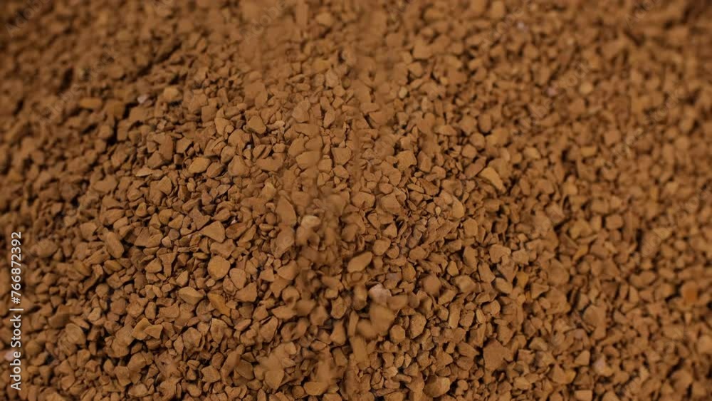 Zoom frame heap of instant coffee, close up Zoom frame heap of instant coffee, close up