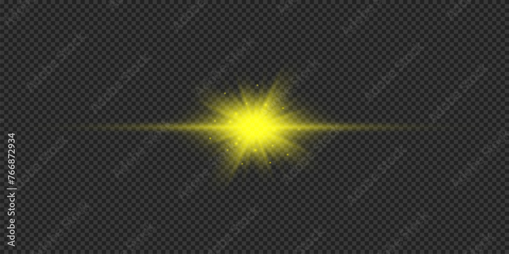 Yellow horizontal light effect of lens flares Yellow horizontal light effect of lens flares