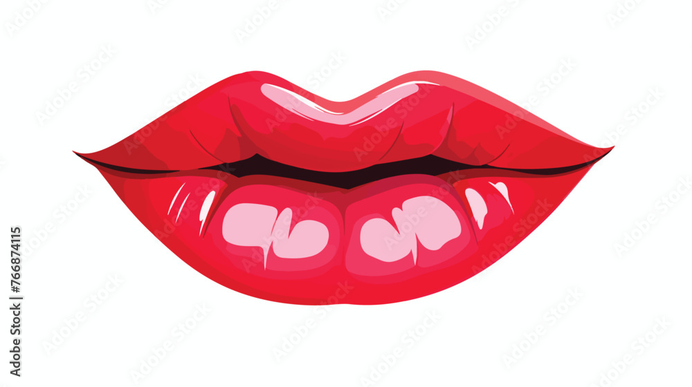 Coloured Lips flat vector isolated on white background