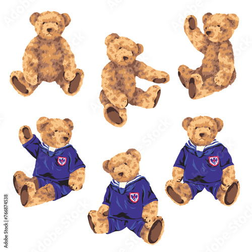 Cute bear vector illustration collection,