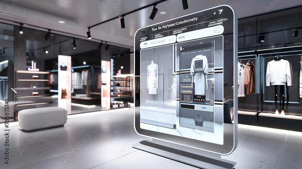 Fototapeta premium Virtual Try-Ons and Product Information with AR Mirrors