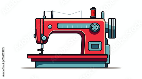 Crochet Sewing Machine Clip Art flat vector isolated
