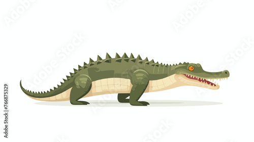 Crocodile flat vector isolated on white background 