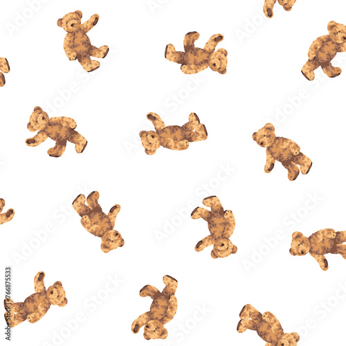 Continuous seamless pattern of cute bear illustrations,, © daicokuebisu