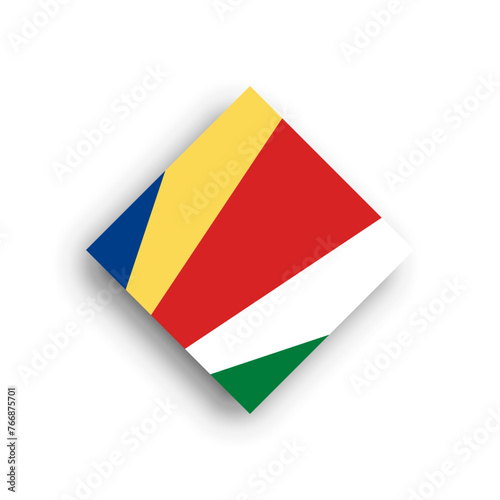 Free Download Seychelles flag - rhombus shape icon with dropped shadow isolated on white background - GFXLoad