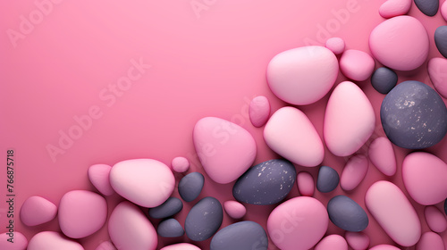 Minimalist pebbles background in pastel tones photo