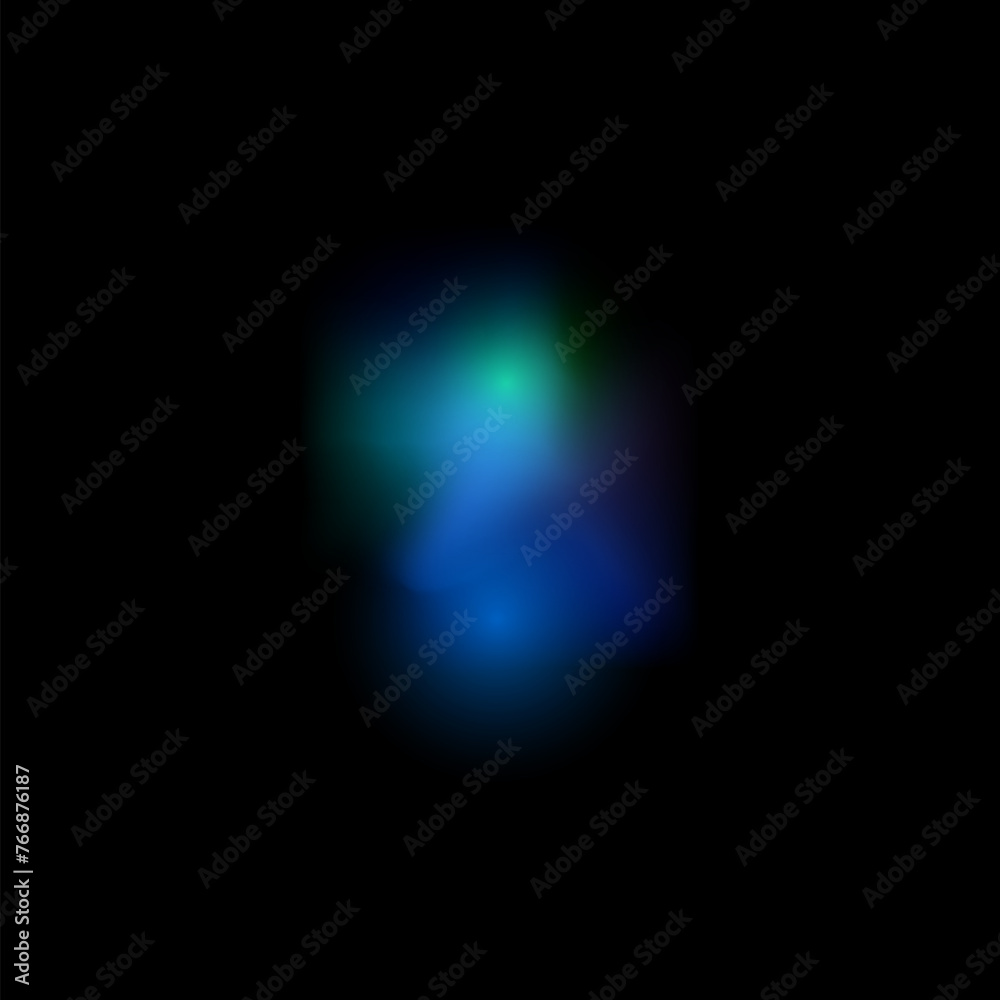 Blue green defocused light flare effect, vector illustration