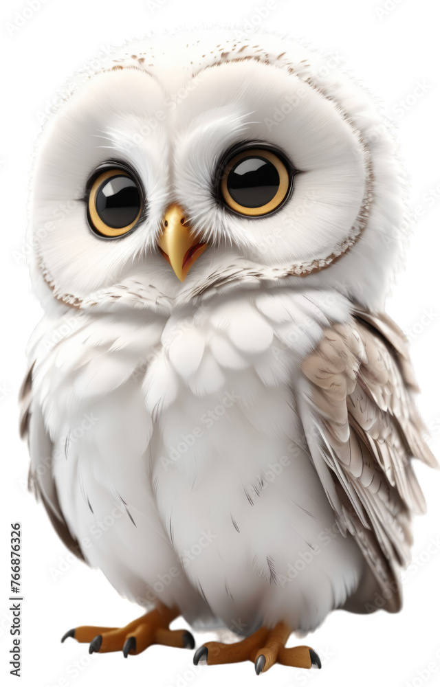 Obraz premium baby owl in white background