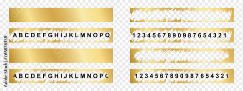 Set of golden scratch card whole and scraped textures isolated on transparent background. Collection of lotto winner, money prize, promo code, gift scratchcards templates. Vector illustration. photo