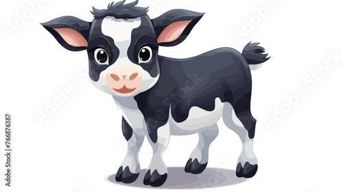 Cute Cow Baby flat vector isolated on white background