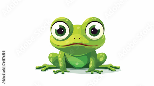 Cute Frog flat vector isolated on white background 