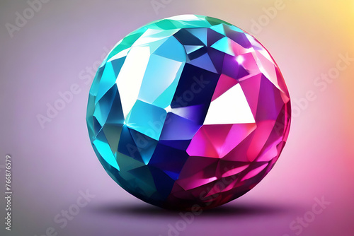 abstract crystal ball diamond, crystal, gem, vector, stone, shape, jewelry, heart, gemstone, jewel, illustration, luxury, design, 3d, Ai generated 